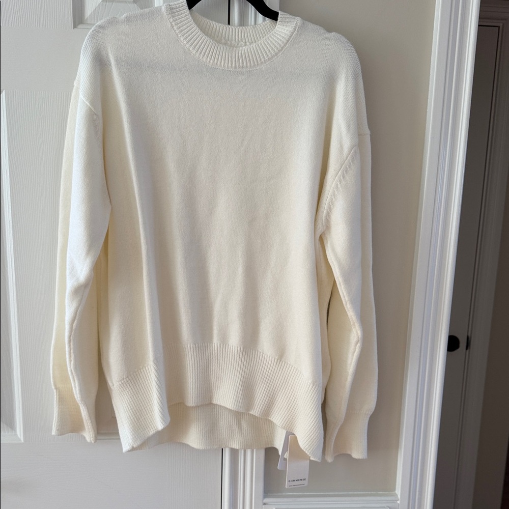 NWT Commense Cream Tunic Sweater Sz S